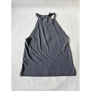 Victoria Sport Women’s High Neck Tank Top Gray Cutout Back Size Medium (2037)